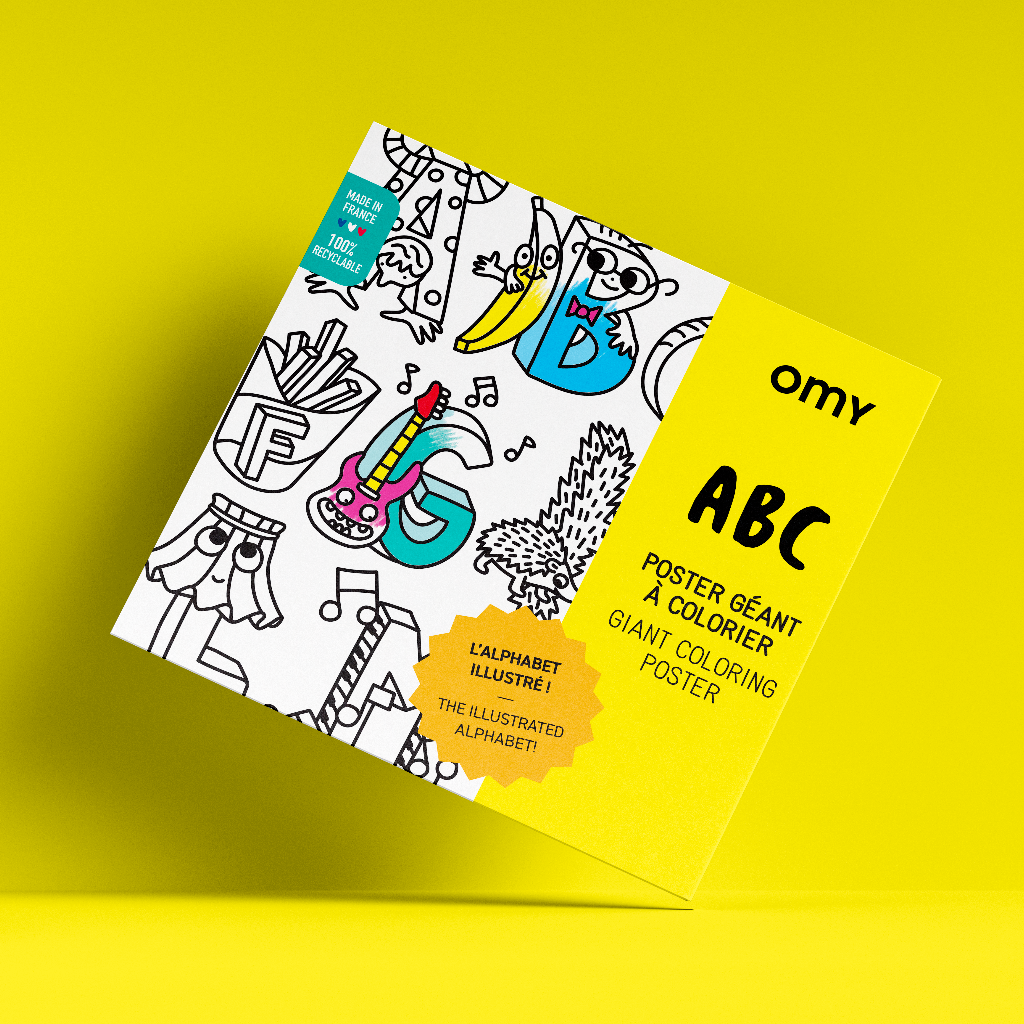 OMY ABC — giant 70 × 100 cm alphabet coloring poster