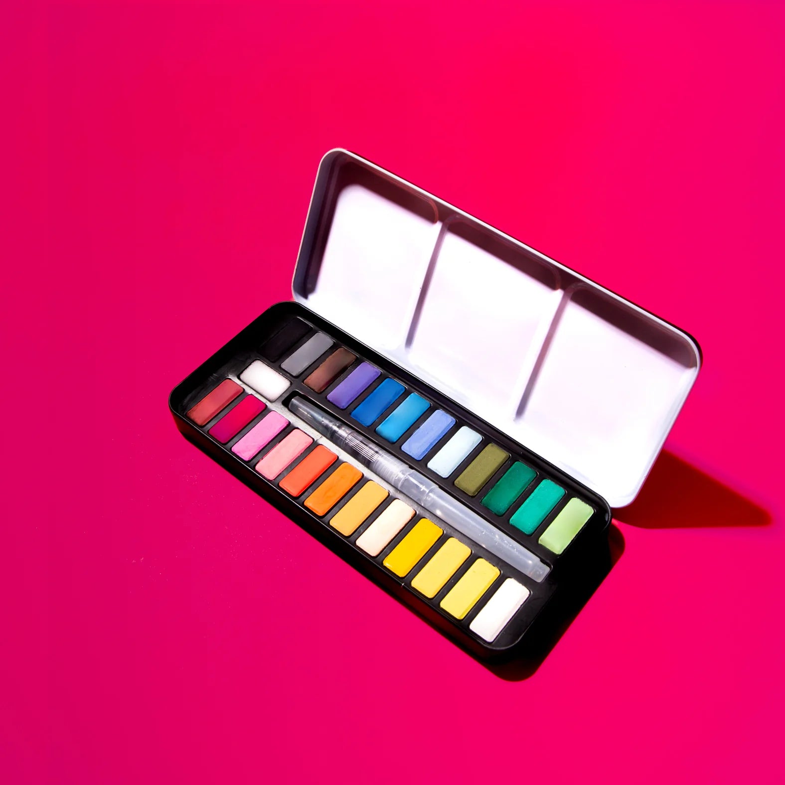OMY Watercolor Kit — close-up of 24 watercolour shades
