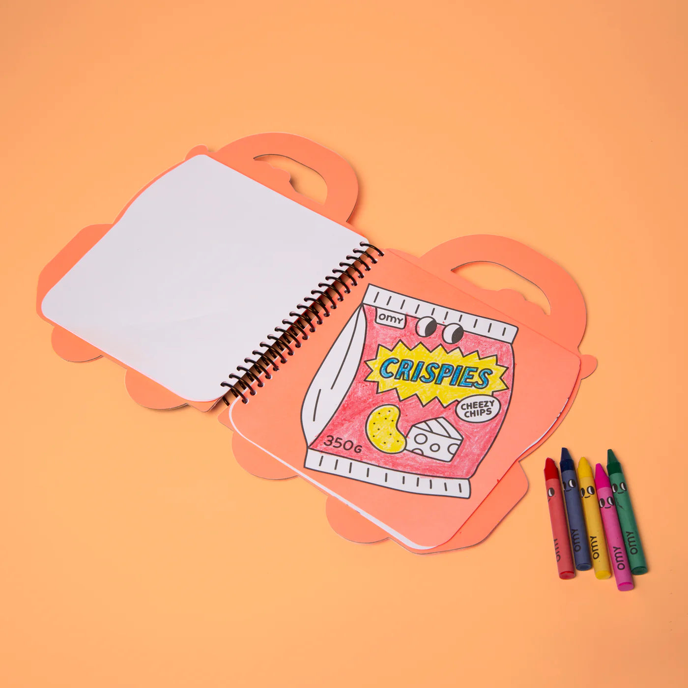 OMY Super Coloring Yummy — full kit: book, stickers, crayons