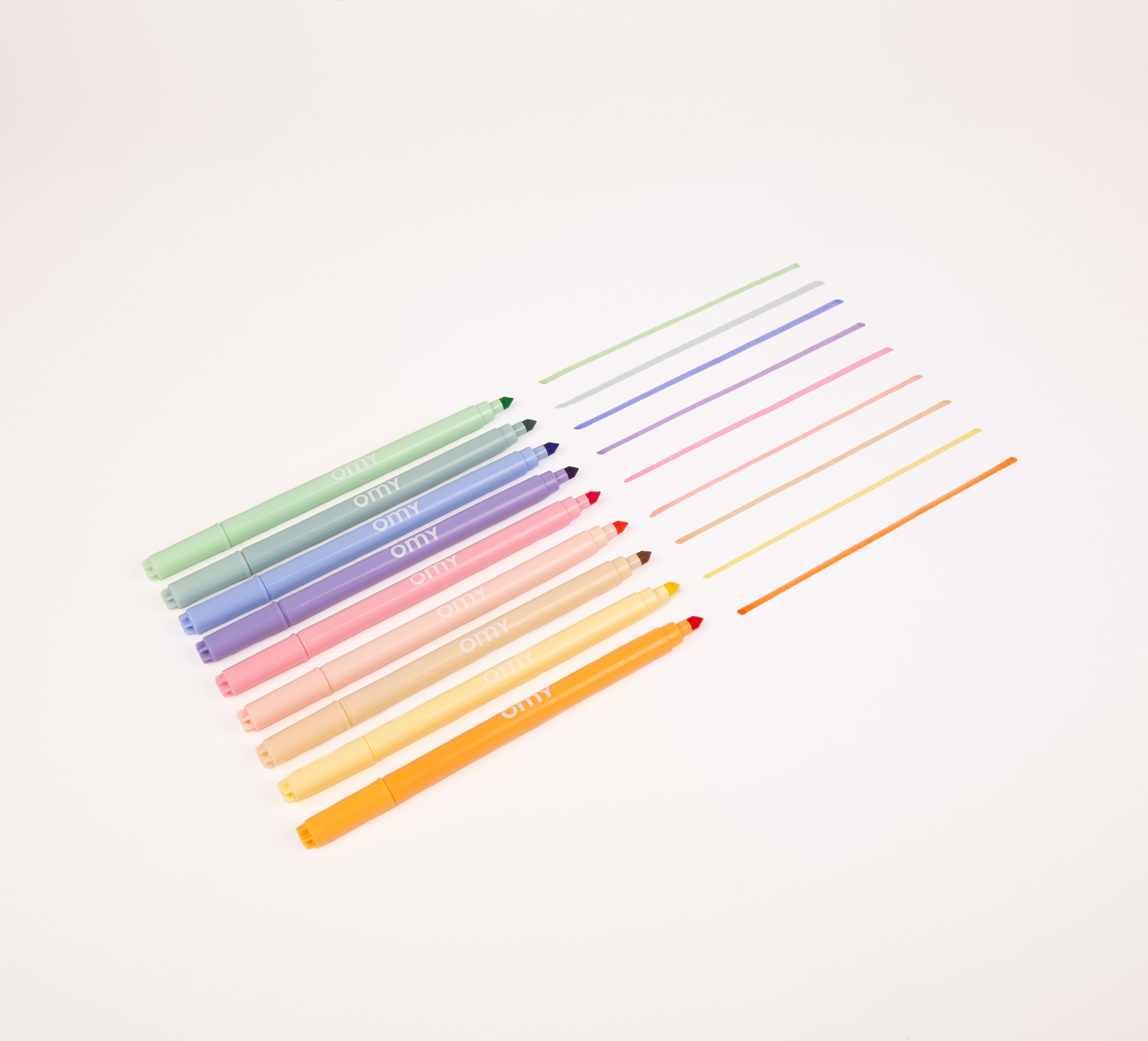 OMY Pastel Markers — set of 9 dual-tip pastel markers in a box