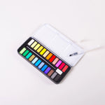 OMY Watercolor Kit — palette of 24 watercolour shades with water-tank brush - KIT_AQUARELLE-4