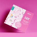 OMY Lily — giant 70 × 100 cm coloring poster with a unicorn