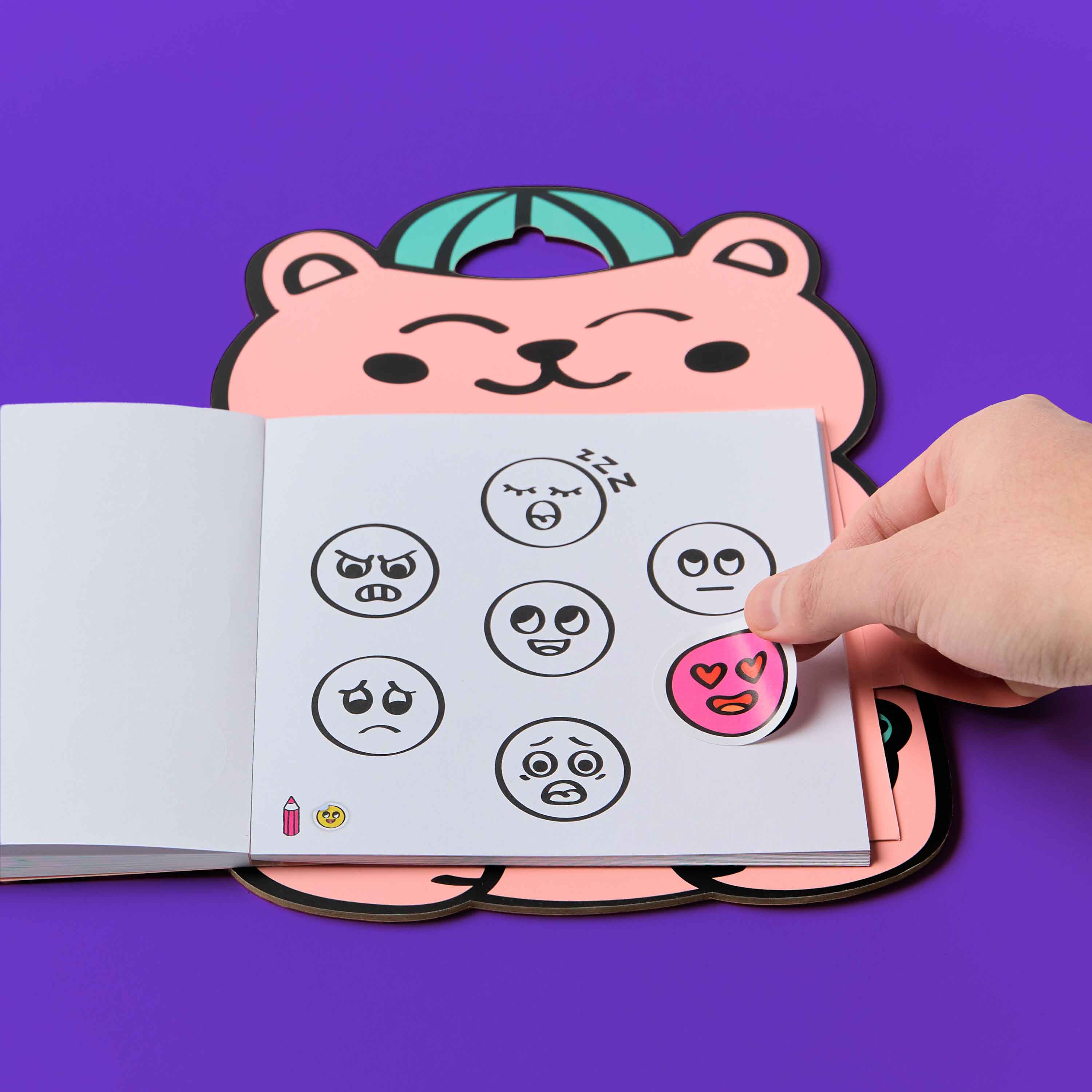 OMY Montessori Stickers Book Emotions — colouring and sticker book - MONTESSORI_SB_EMOTIONS_OPEN_2_FC