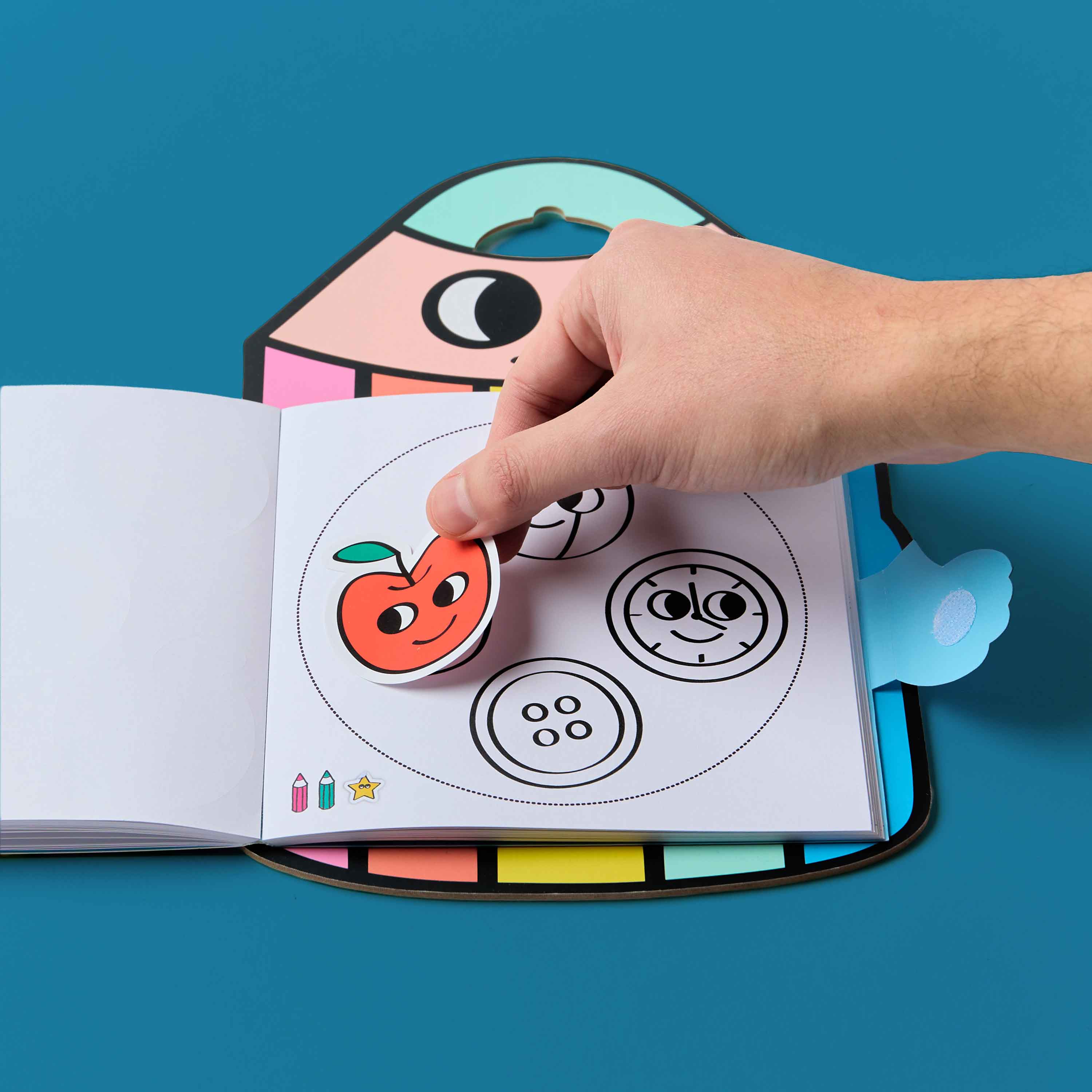 OMY Montessori Stickers Book Geometric Shapes — colouring and sticker book - MONTESSORI_SB_GEOMETRIC_OPEN_2_FC