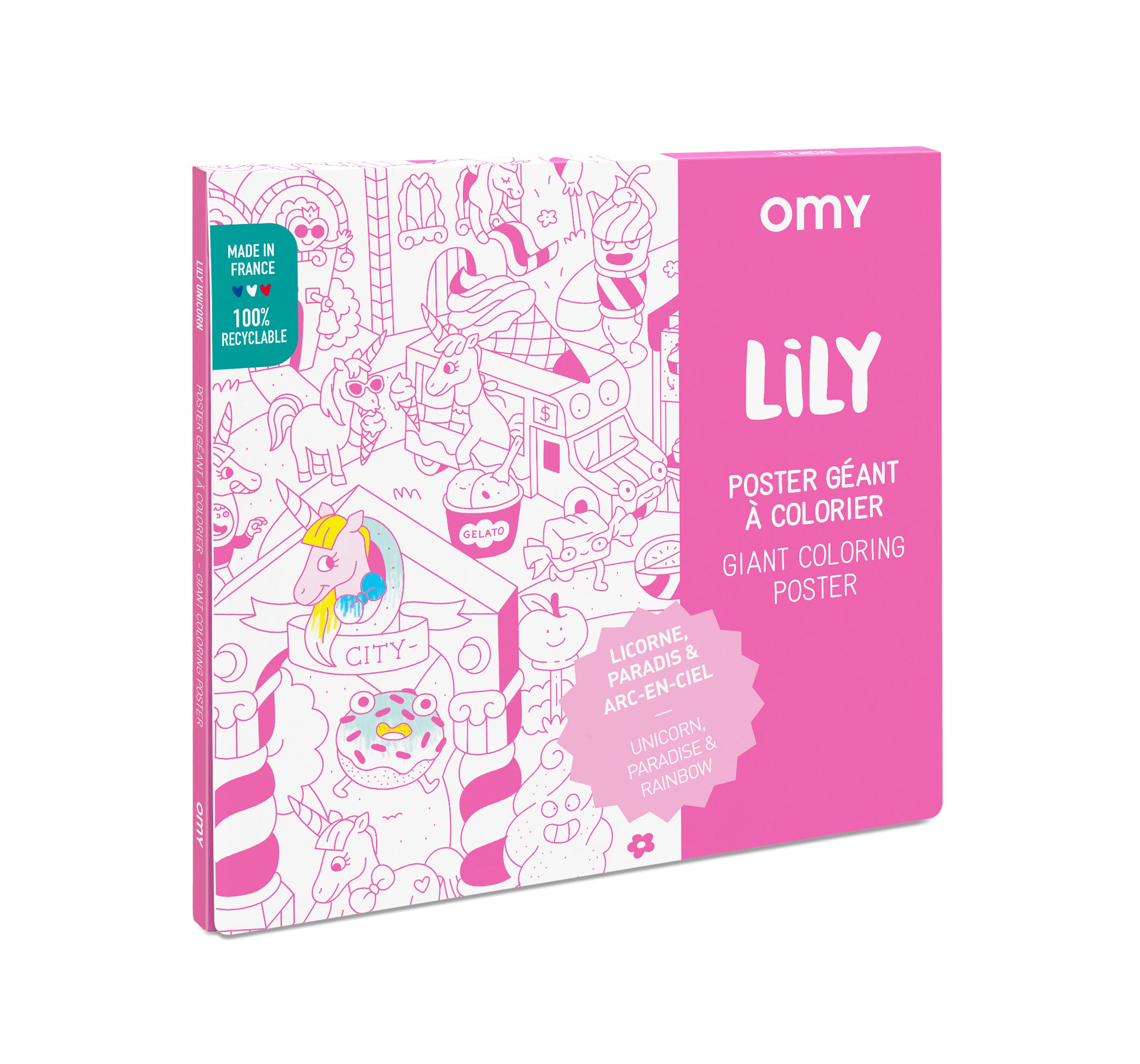 OMY Lily — finished poster framed on a child's bedroom wall