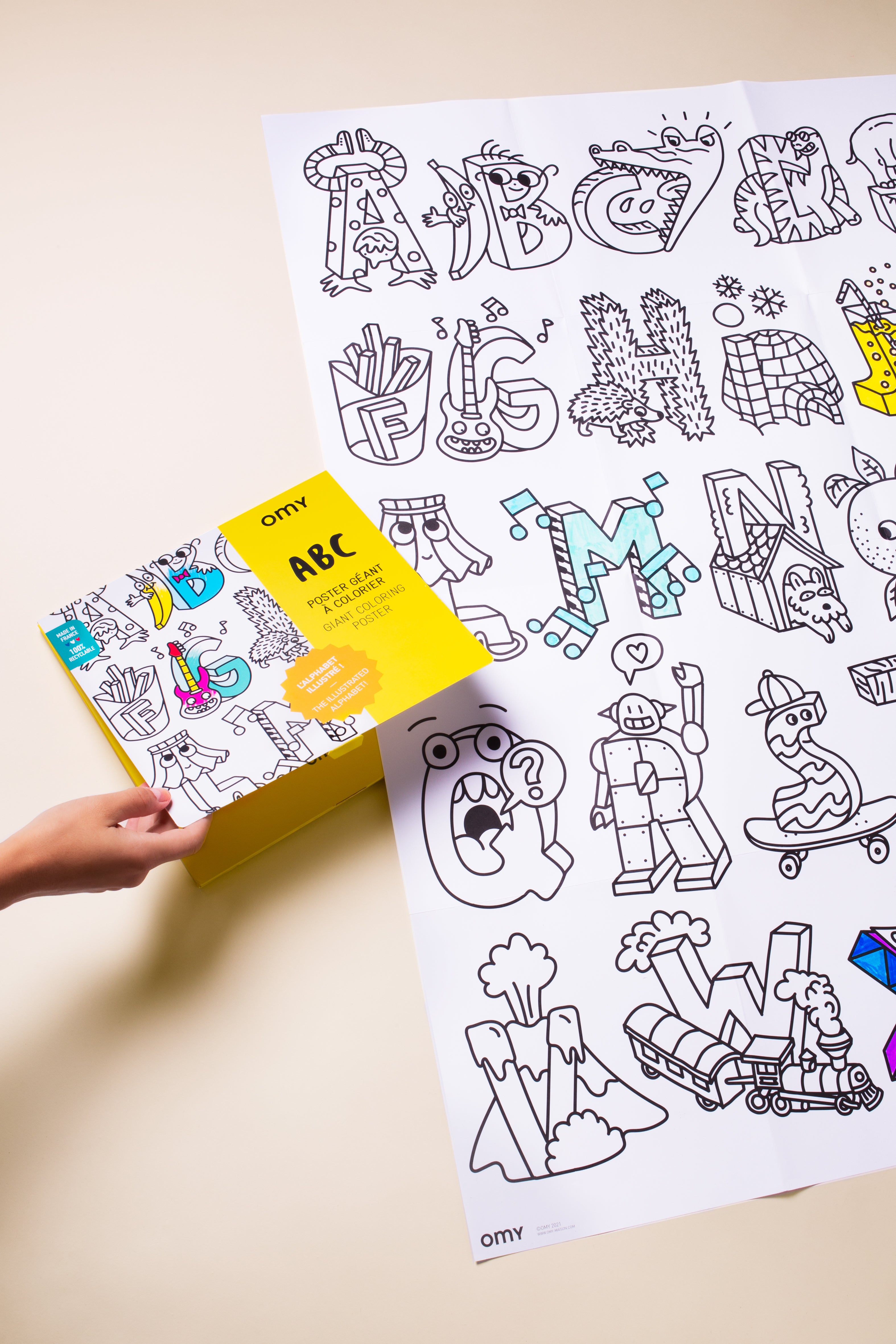 OMY ABC — giant 70 × 100 cm alphabet coloring poster - POS70_ABC_AMBIANCE_PRINT
