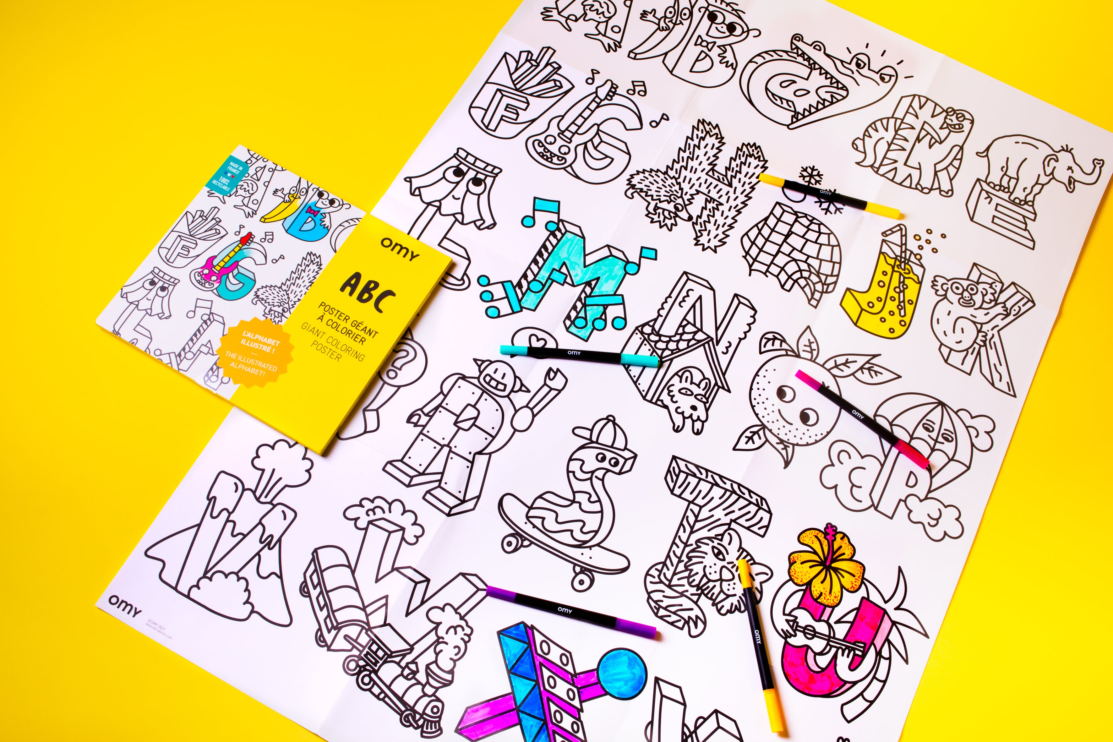 OMY ABC — giant 70 × 100 cm alphabet coloring poster - POS70_ABC_AMBIANCE_PRINT_1