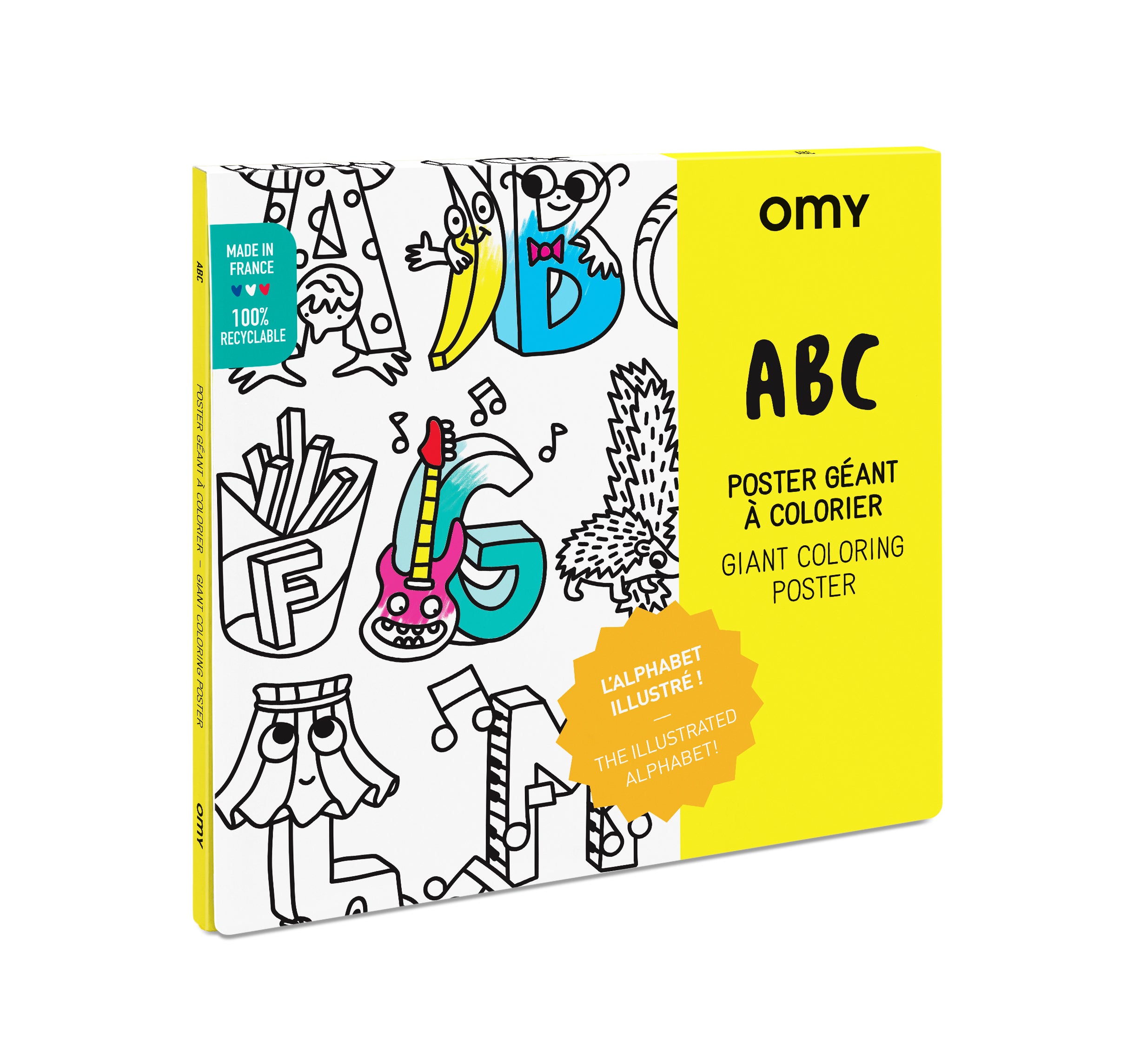 OMY ABC — giant 70 × 100 cm alphabet coloring poster - POS70_ABC_PACK_BLANC