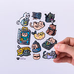 OMY Big Kitty - detailed view of individual cat sticker designs