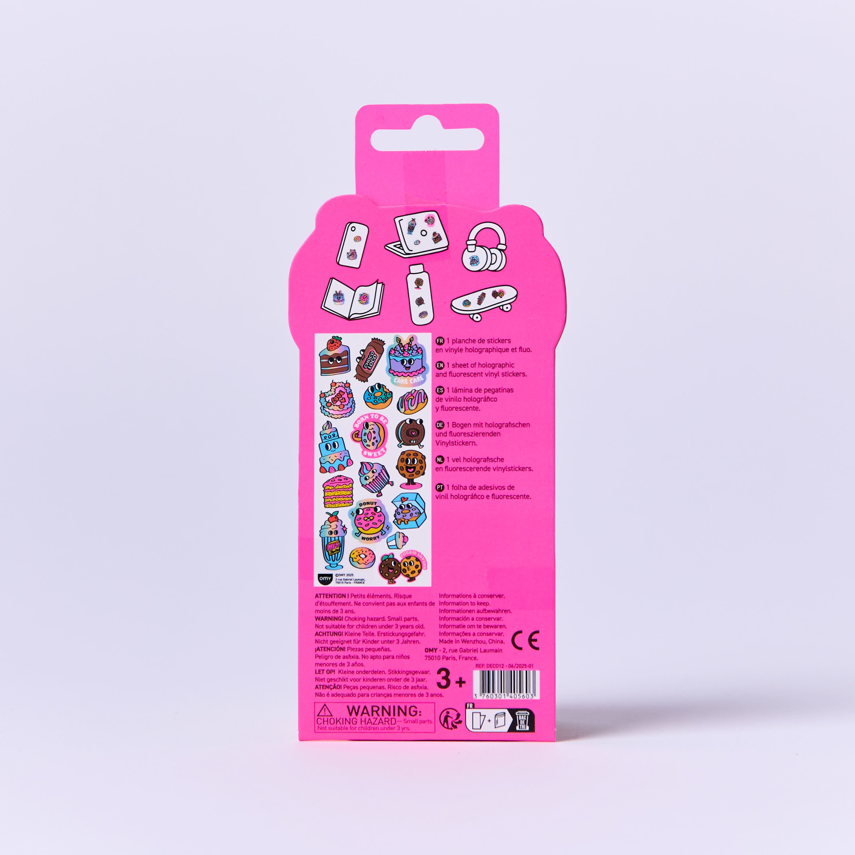 OMY Iconic Donuts — sticker pack 18 × 7.5 cm