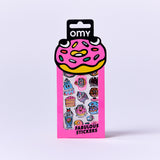 OMY Iconic Donuts — sheet of fluorescent vinyl stickers with sweet treats - STICKER_ICONIC_DONUTS_FACE_FB