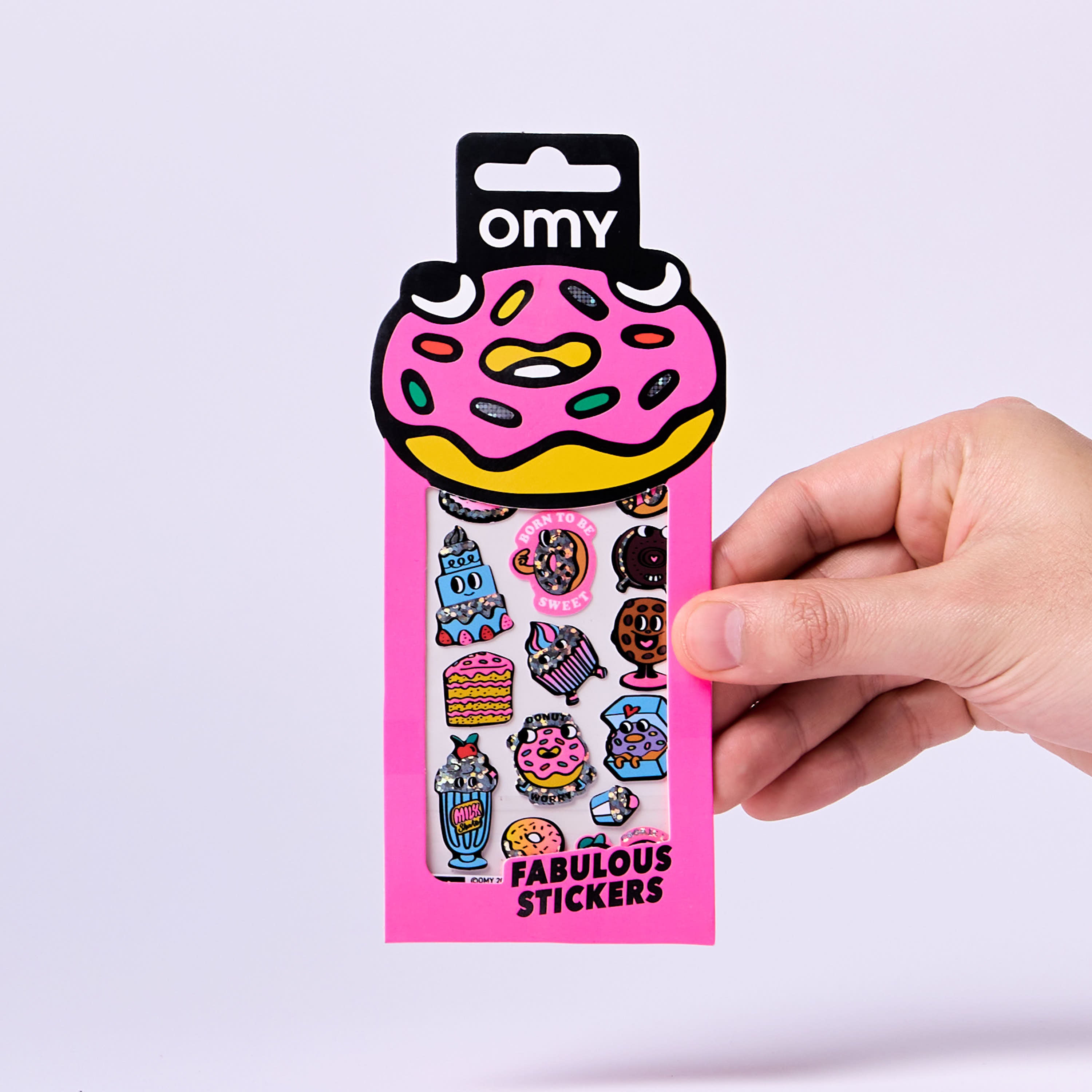 OMY Iconic Donuts — sheet of fluorescent vinyl stickers with sweet treats - STICKER_ICONIC_DONUTS_MAIN_FB