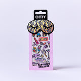 OMY Iconic Make Up — sheet of fluorescent vinyl stickers with playful motifs - STICKER_ICONIC_MAKE-UP_FACE_FB