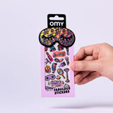 OMY Iconic Make Up — sheet of fluorescent vinyl stickers with playful motifs - STICKER_ICONIC_MAKE-UP_MAIN_FB