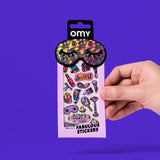 OMY Iconic Make Up — sheet of fluorescent vinyl stickers with playful motifs - STICKER_ICONIC_MAKE-UP_MAIN_FC