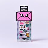 OMY Iconic Messages — sheet of fluorescent vinyl stickers with positive words - STICKER_ICONIC_MESSAGES_FACE_FB