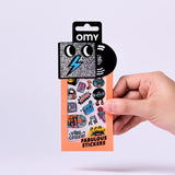 OMY Iconic Music — sheet of fluorescent vinyl stickers with music motifs - STICKER_ICONIC_MUSIC_MAIN_FB