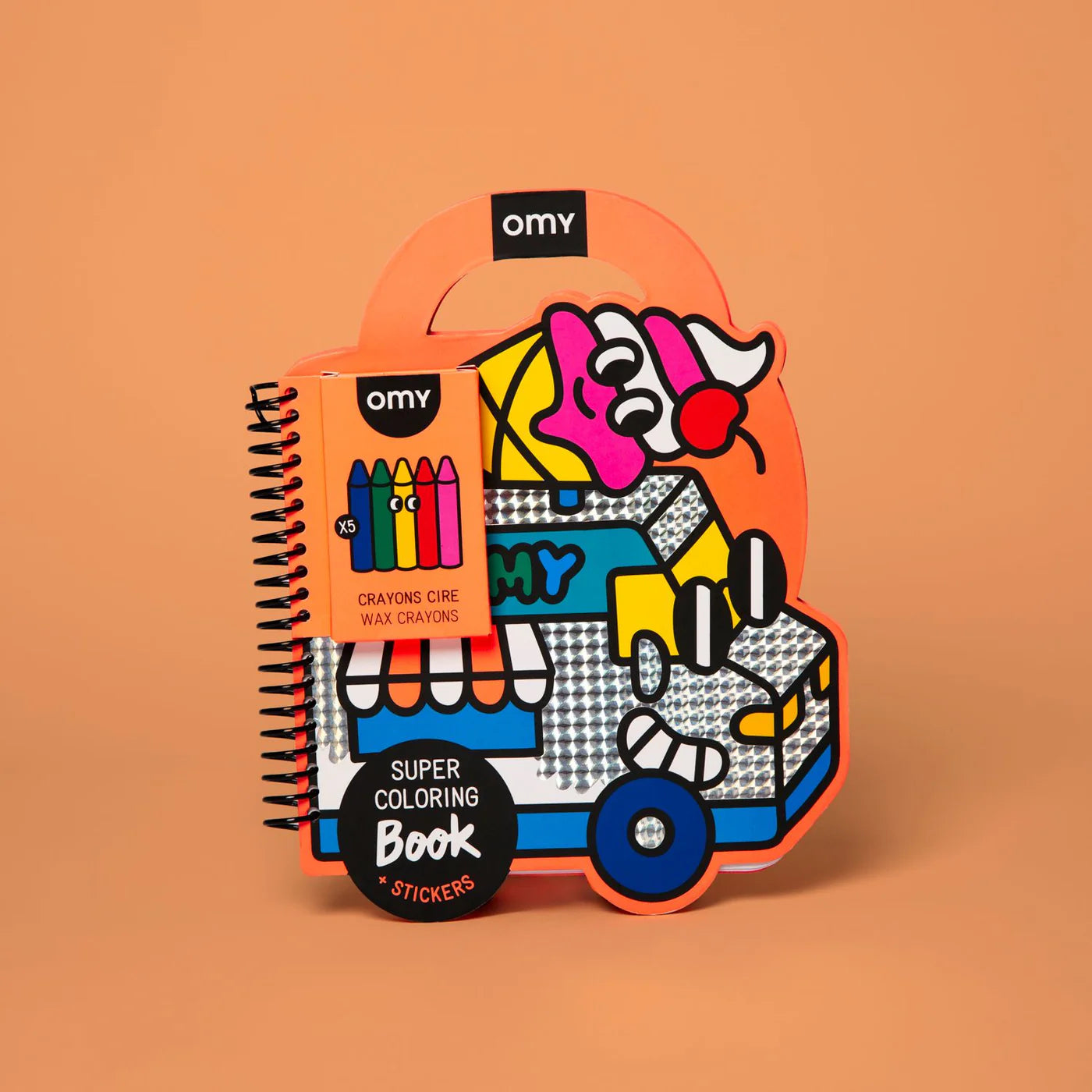 OMY Super Coloring Yummy — child colouring in the car or restaurant