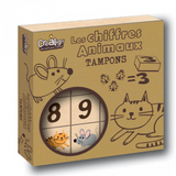 Drevené pečiatky Zvieratá a čísla 15 ks