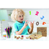 Drevené pečiatky Zvieratá a čísla 15 ks