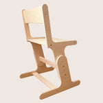 AGGIE growing school chair in birch plywood with backrest